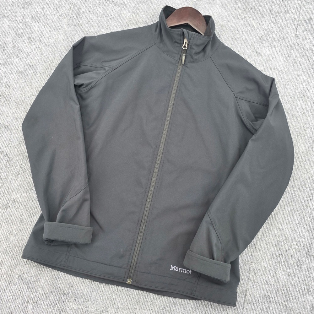 Marmot Womens Black Softshell Full Zip Fleece Lined Jacket Size M CC-393